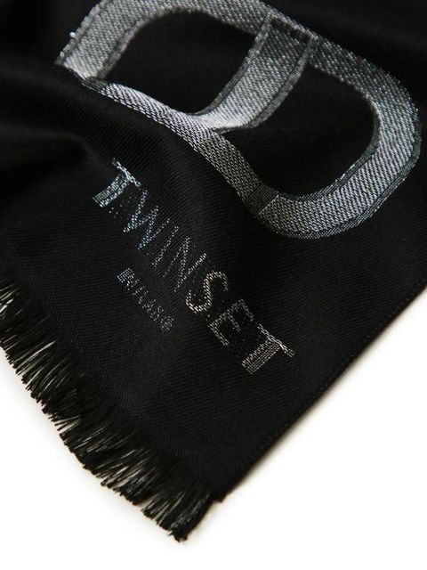 TWINSET logo-print scarf - Black - zdjęcie produktu nr 2