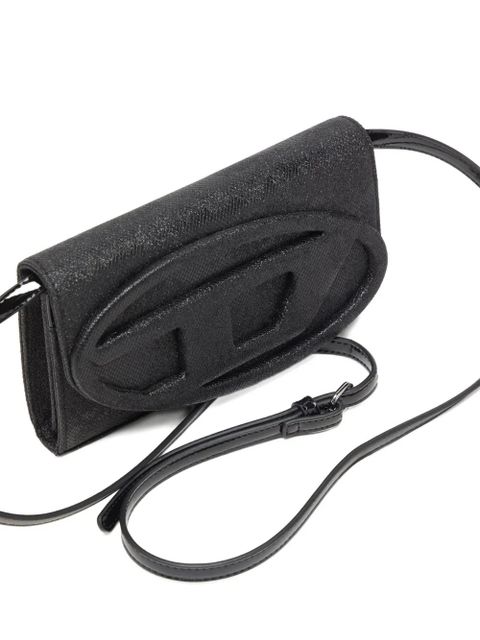 Diesel 1DR logo-plaque glitter wallet - Black