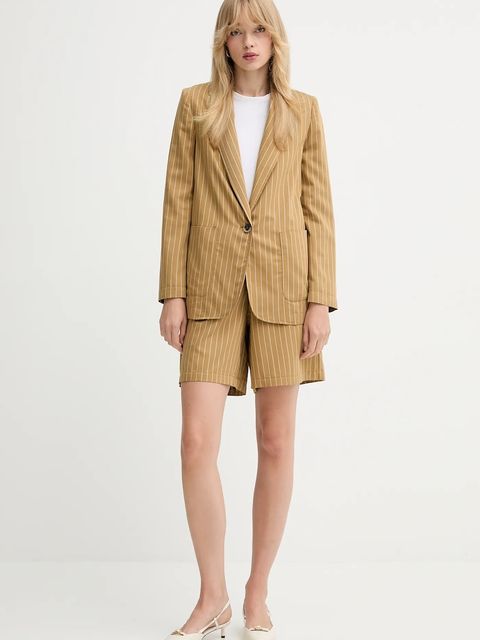 MAX&Co. szorty damskie kolor brązowy wzorzyste high waist 2526146051200