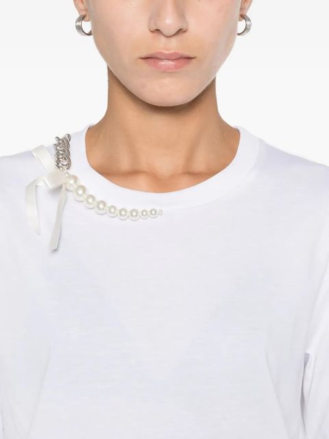 Simone Rocha pearl-detail T-shirt - White