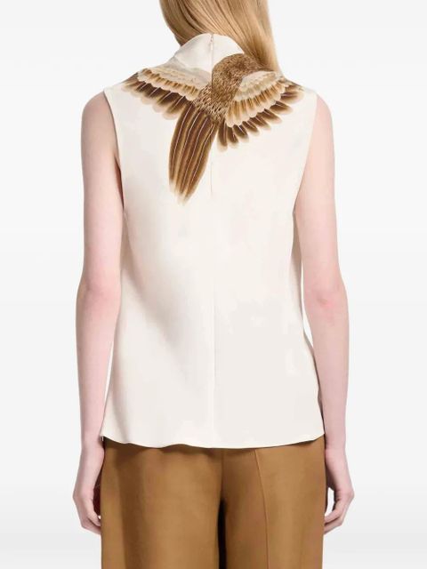 Altuzarra Arlie draped goose print blouse - Neutrals