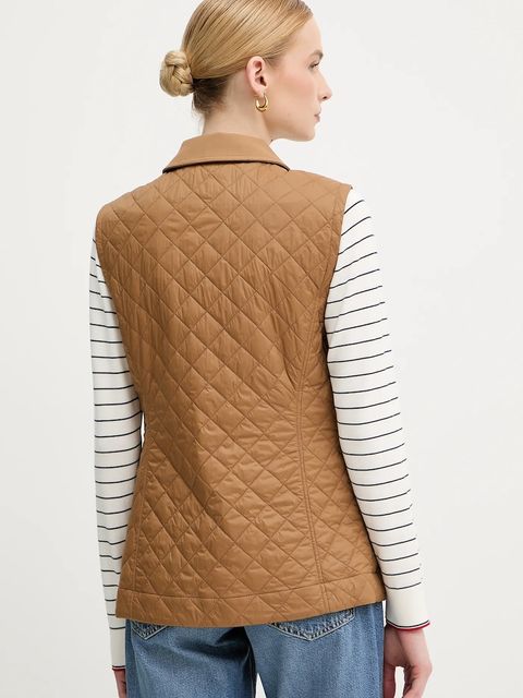 Tommy Hilfiger bezrękawnik damski kolor brązowy przejściowy WW0WW45638 - zdjęcie produktu nr 2