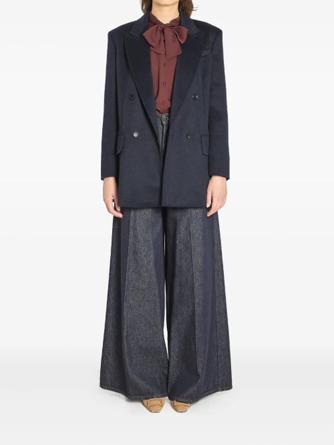 Max Mara Olimpia double-breasted flap-pocket blazer - Blue