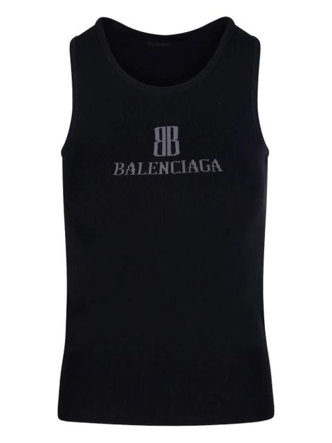 Balenciaga logo-print tank top - Black - zdjęcie produktu nr 1