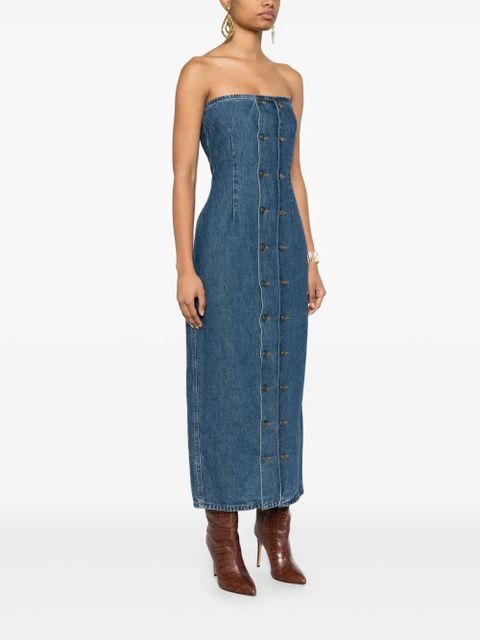ROTATE BIRGER CHRISTENSEN button-detail denim dress - Blue