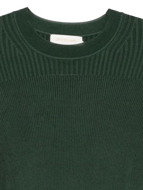ZIMMERMANN ribbed bell-sleeve sweater - Green