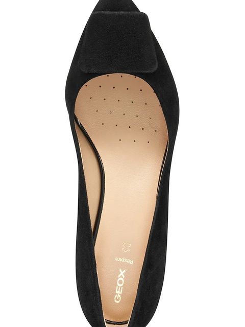 Geox szpilki zamszowe D KLEOPY kolor czarny na niskim obcasie D56YBC 00021 C9999