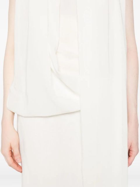 TOTEME frayed-edge draped dress - White