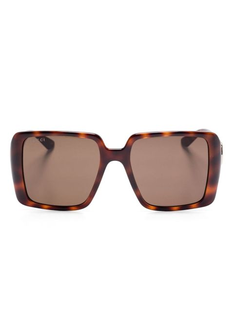 Gucci Eyewear tortoiseshell square-frame sunglasses - Brown - zdjęcie produktu nr 1