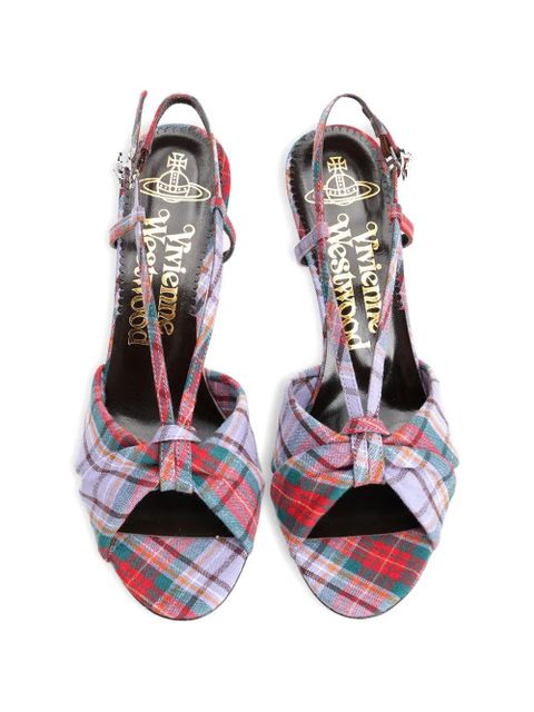 Vivienne Westwood Marilyn plaid knot sandals - Purple