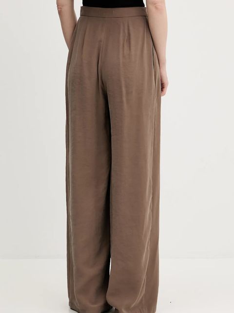 Answear.LAB spodnie damskie kolor brązowy szerokie high waist