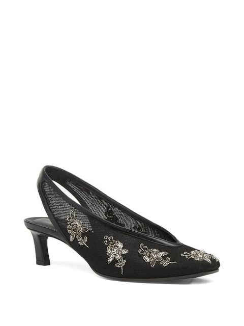 FENDI 46mm embellished slingback heeled pumps - Black