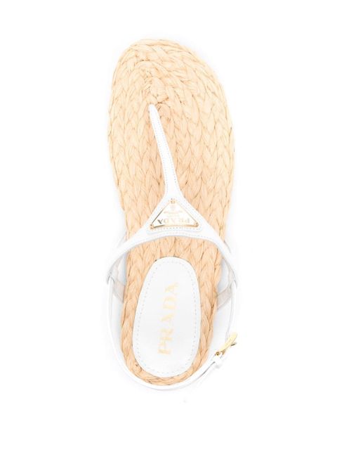 Prada triangle-logo slingback espadrilles - White