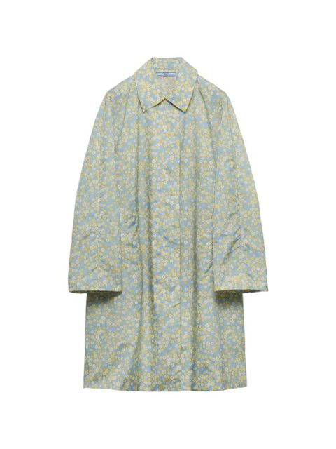 Prada printed Re-Nylon raincoat - Blue - zdjęcie produktu nr 1