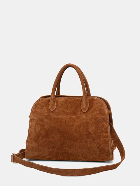 Answear.LAB torebka zamszowa kolor brązowy