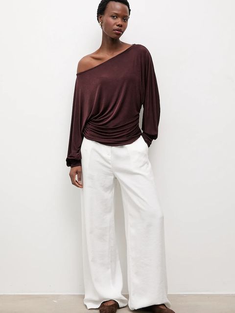 Answear.LAB bluzka damska kolor brązowy gładka