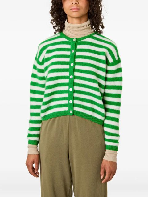 American Vintage Vitow striped-pattern cardigan - Green