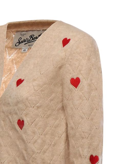 MC2 Saint Barth heart-motif cardigan - Neutrals