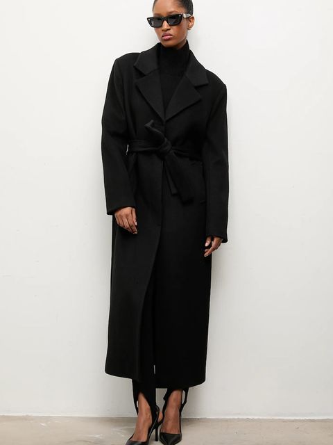 Answear.LAB płaszcz damski kolor czarny przejściowy