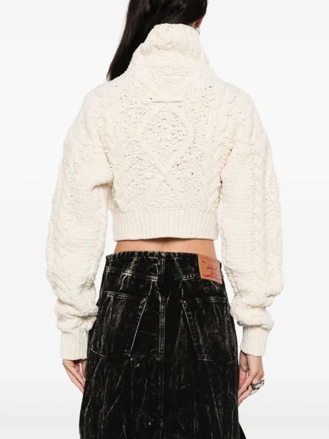 Jean Paul Gaultier conical-bra detail cropped sweater - White