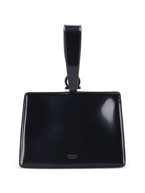 Ferragamo double Gancini leather clutch bag - Black - zdjęcie produktu nr 2