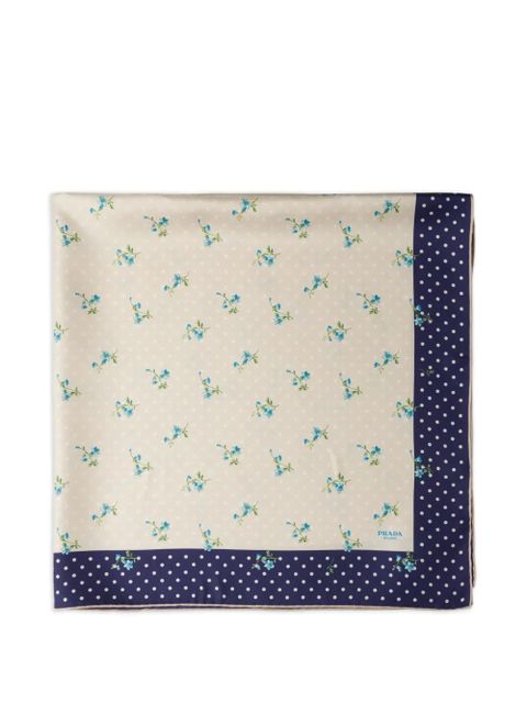 Prada printed silk twill scarf 90 - Neutrals - zdjęcie produktu nr 2