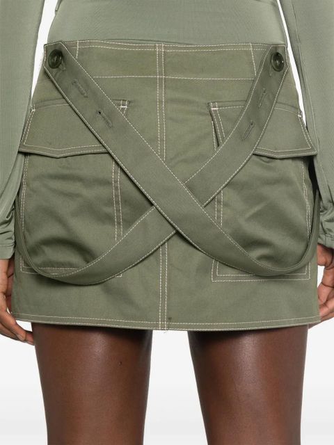 Off-White logo-embroidered mini skirt - Green
