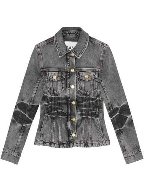 GANNI whiskering-effect denim jacket - Black - zdjęcie produktu nr 1