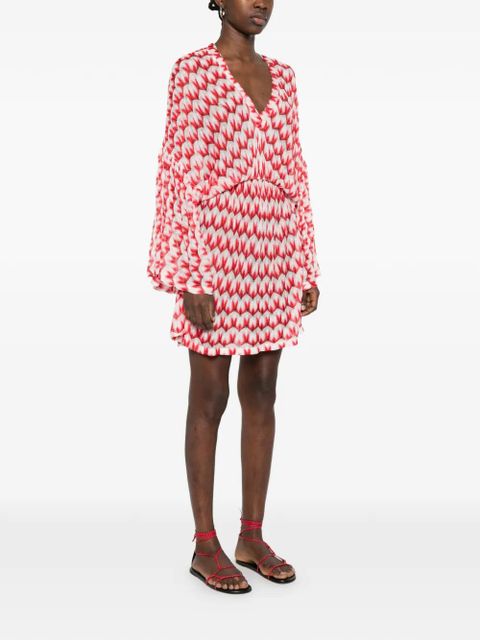 Missoni V-neck patterned beach dress - Red