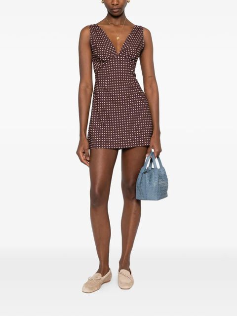 Faithfull the Brand Graciela polka-dot mini dress - Brown - zdjęcie produktu nr 2