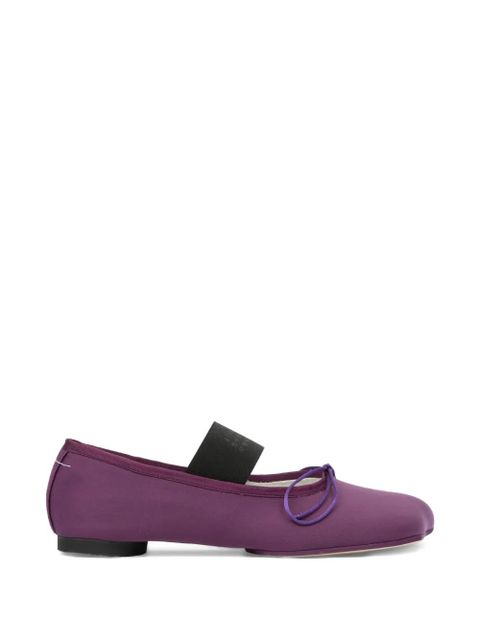 MM6 Maison Margiela Anatomic Numeric bow-detail ballet flats - Purple - zdjęcie produktu nr 1