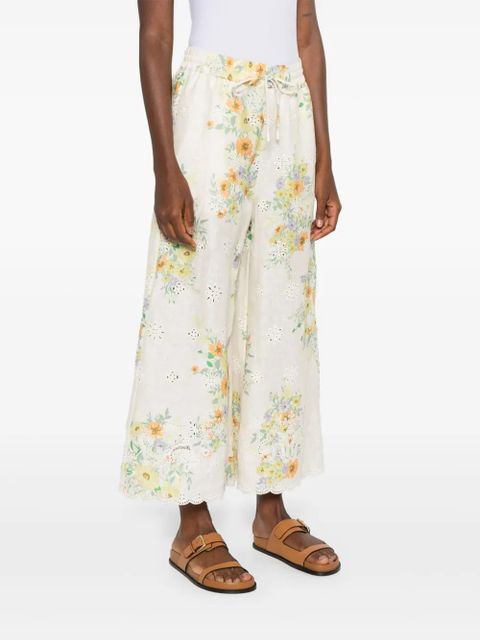 ALEMAIS floral-print wide-leg trousers - Neutrals