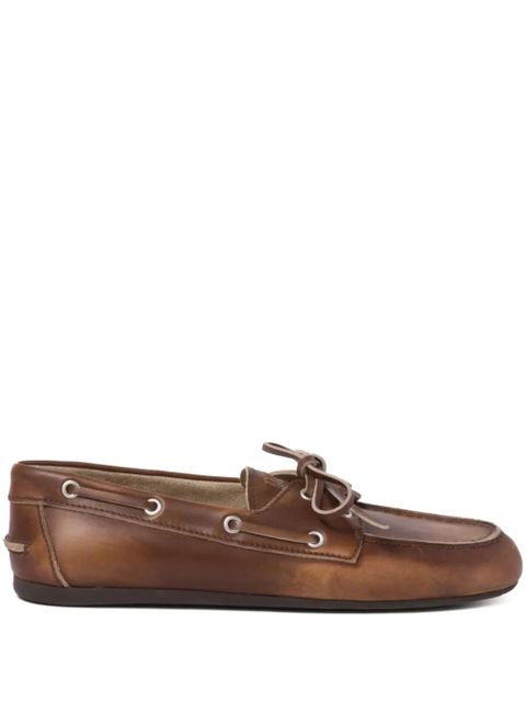 Miu Miu bleached leather loafers - Brown - zdjęcie produktu nr 1