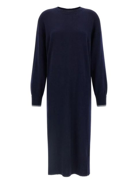 PINKO crew-neck contrast-trim maxi dress - Blue - zdjęcie produktu nr 1