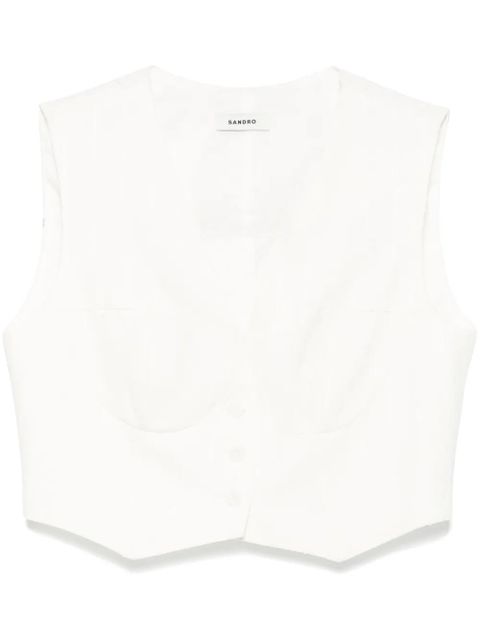 SANDRO pinstriped top - Neutrals - zdjęcie produktu nr 1