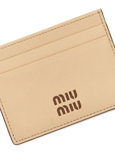 Miu Miu logo-print cardholder - Neutrals