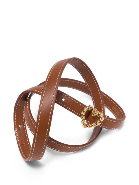 Maje heart-buckle leather belt - Brown