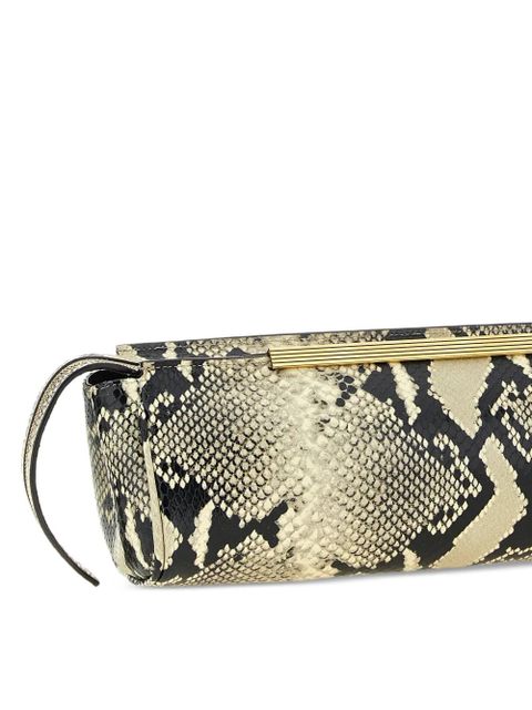 KHAITE Donna python-print clutch bag - Neutrals