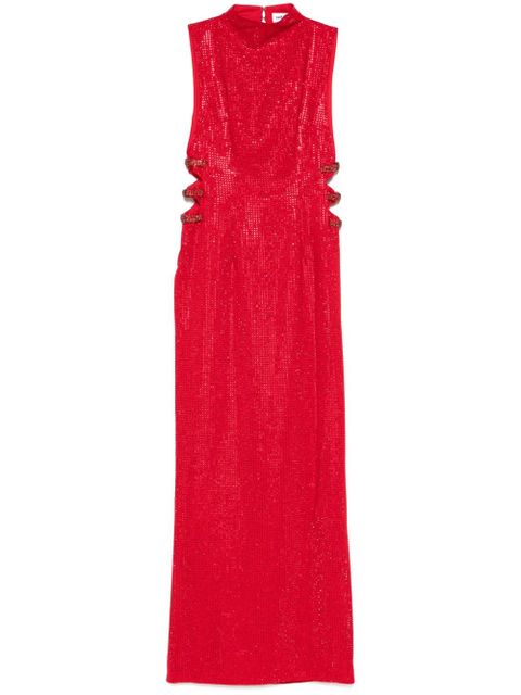 Self-Portrait rhinestoned crepe maxi dress - Red - zdjęcie produktu nr 1