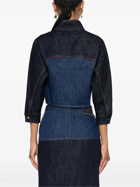 FENDI two-tone denim jacket - Blue
