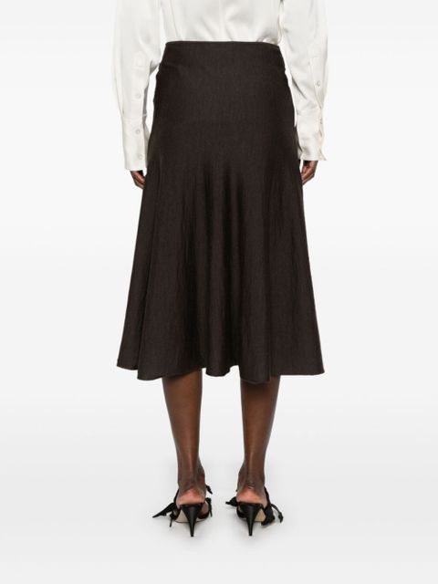 KHAITE Mayu midi skirt - Brown