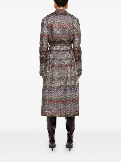 Missoni Multicolor viscose blend trench coat - Grey