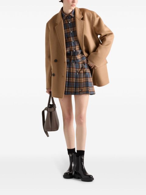 Prada checked wool shirt - Brown