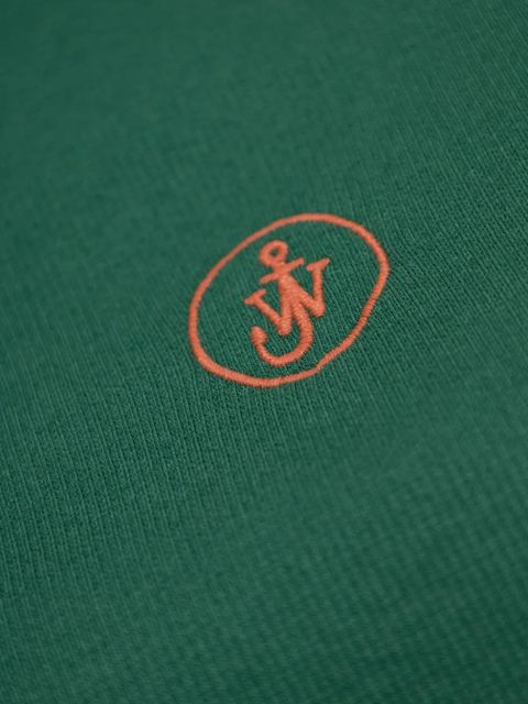JW Anderson logo-embroidered ribbed top - Green
