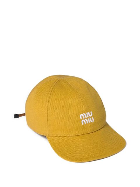 Miu Miu logo-embroidery baseball cap - Yellow - zdjęcie produktu nr 1