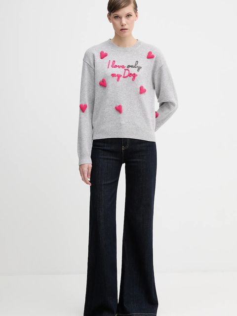 MC2 Saint Barth sweter z dodatkiem wełny damski kolor szary LOUI004