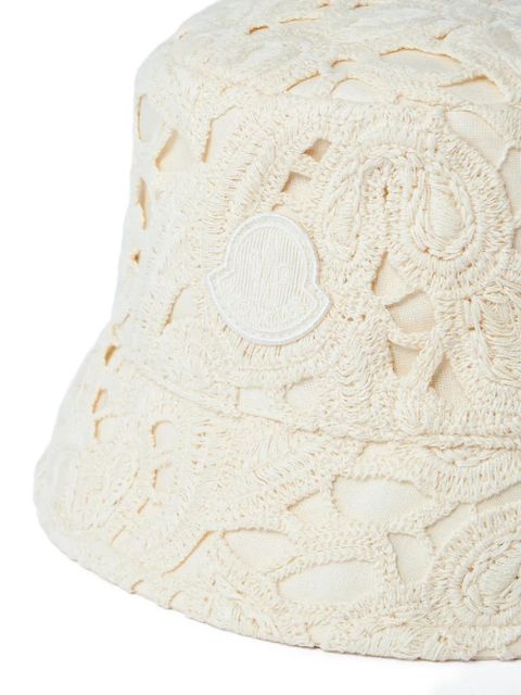 Moncler Broderie Anglaise bucket hat - White - zdjęcie produktu nr 2