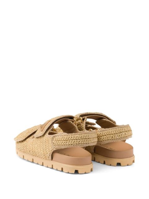 Prada logo-plaque woven sandals - Neutrals - zdjęcie produktu nr 2