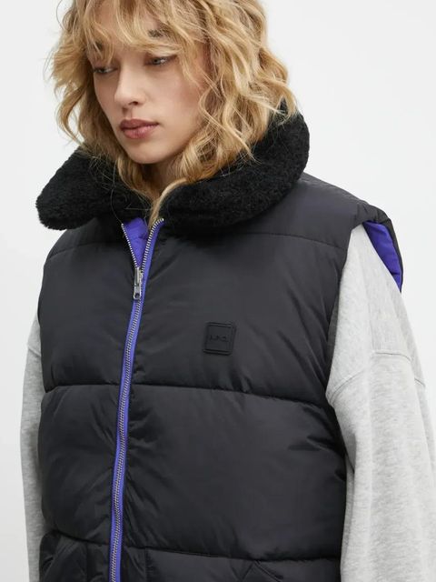 A.P.C. bezrękawnik dwustronny doudoune teddy kolor niebieski zimowy PAAFW.M30201