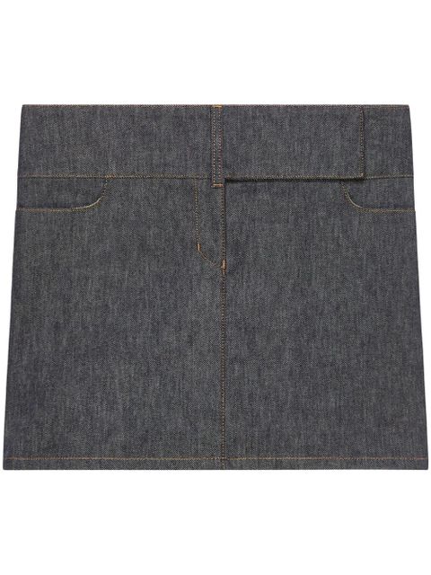 Courrèges belted denim mini skirt - Grey - zdjęcie produktu nr 1